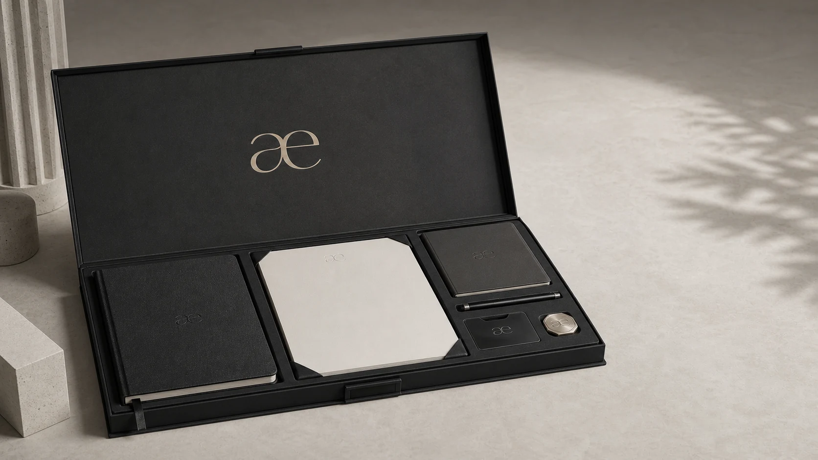 Kit de certificación Aetrium con manuales, documentos, credencial y distintivo profesional