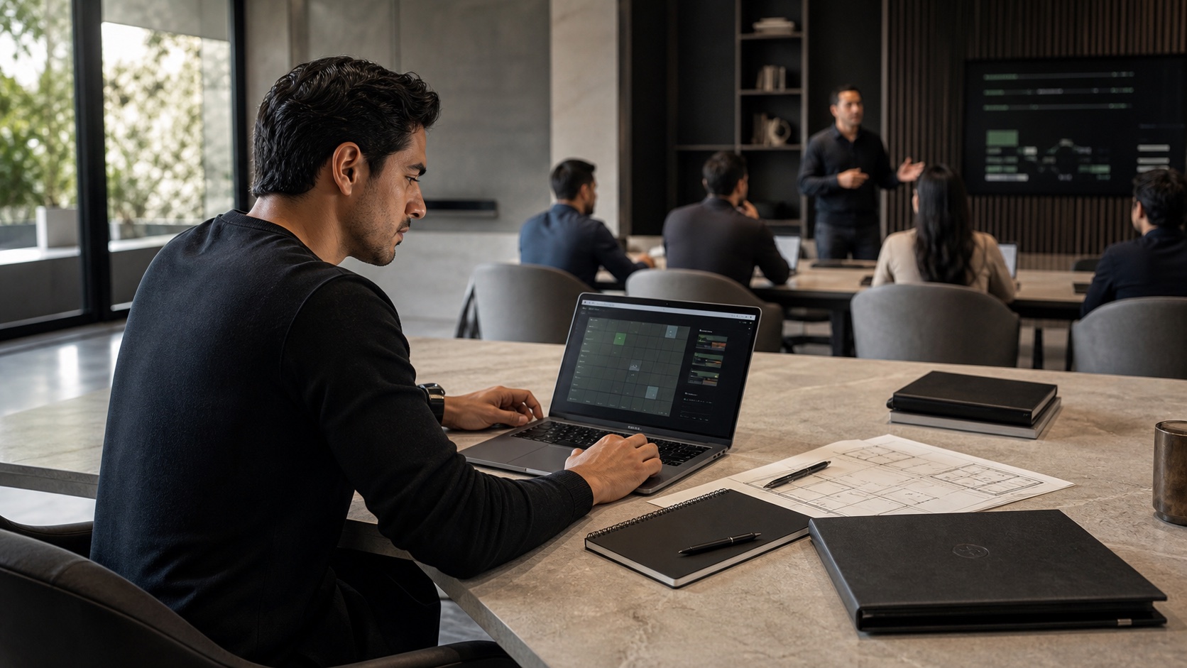 Profesional completando una certificación de software e Inteligencia Artificial