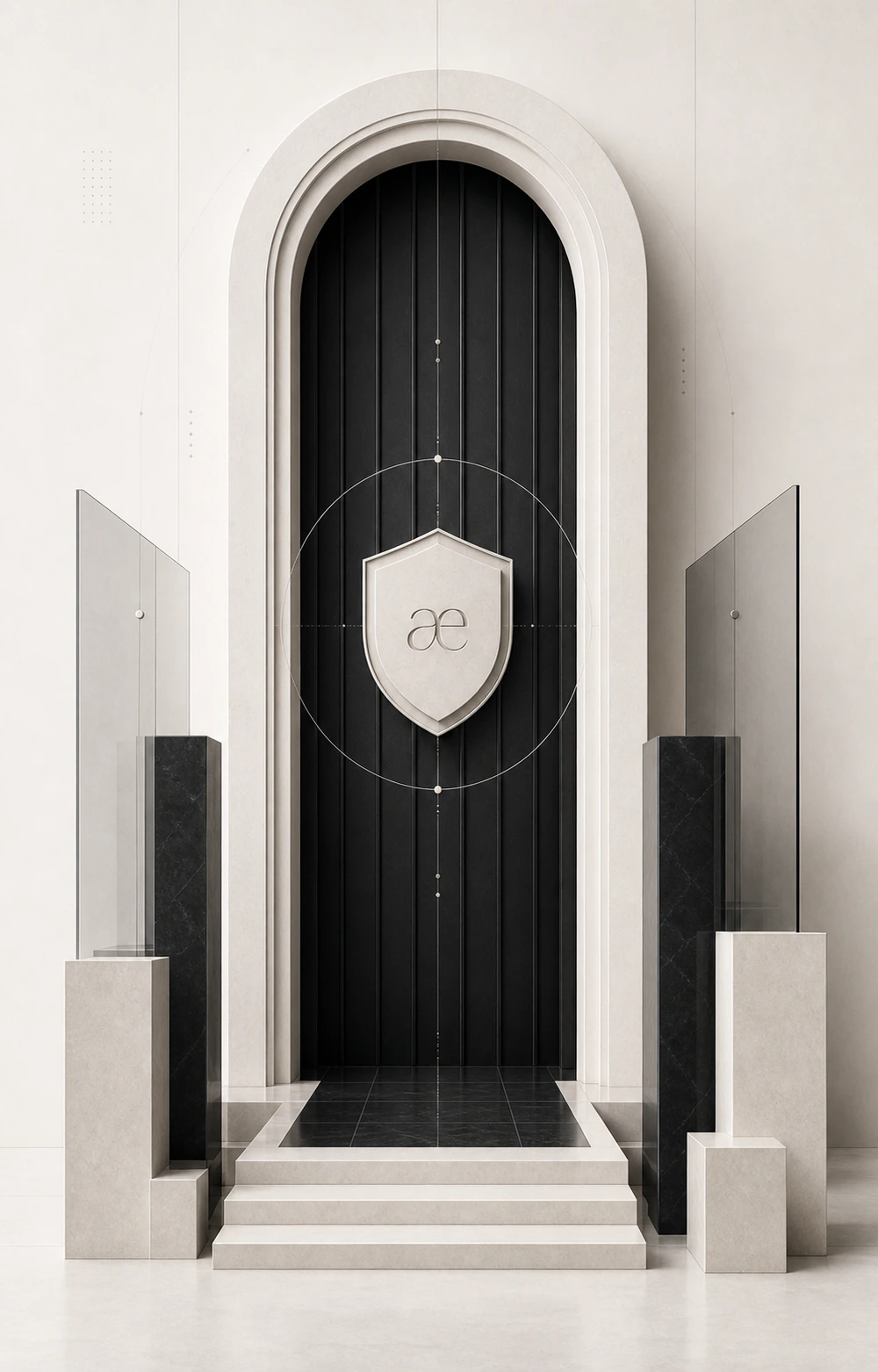 Arquitectura visual de seguridad, privacidad de datos y trazabilidad operativa en Aetrium