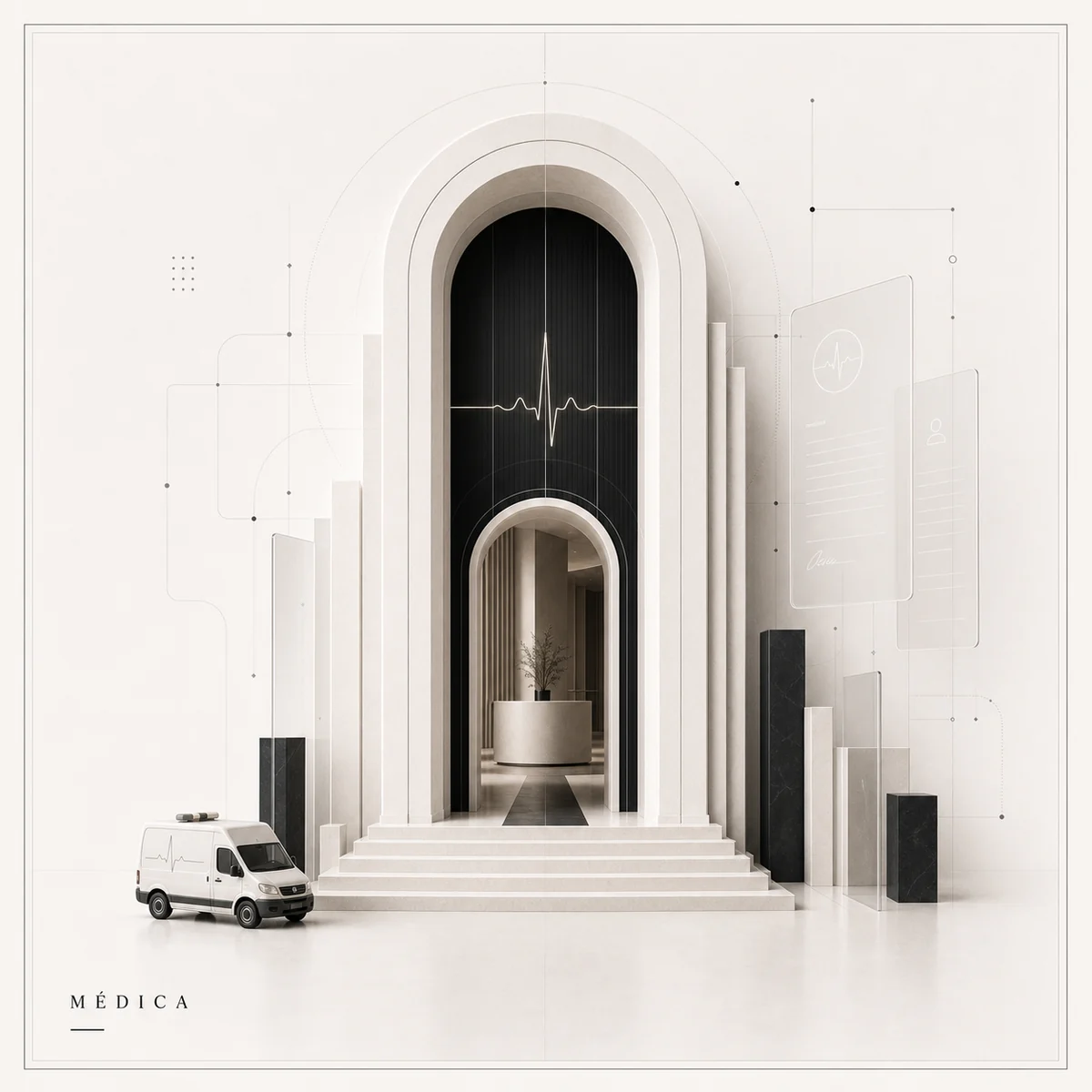 Visual arquitectónico de Aetrium Médica